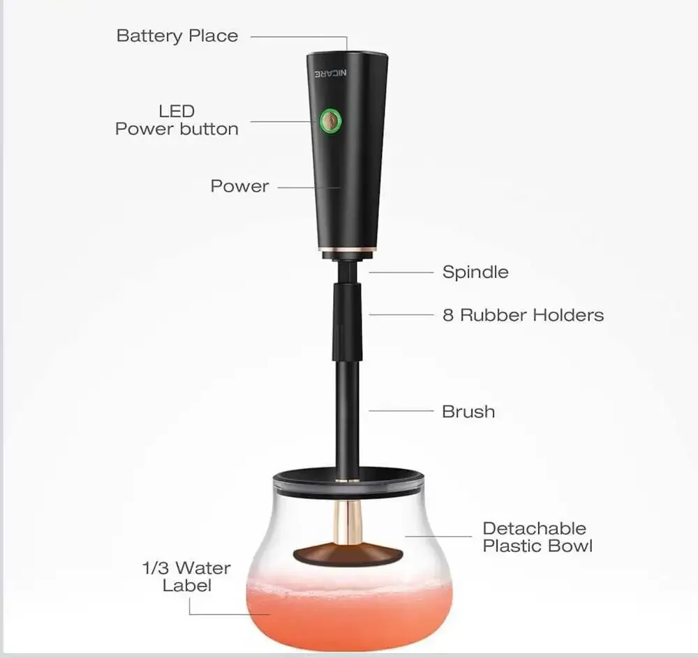NEW NICARE Electric Makeup Brush Cleaner & Dryer Machine